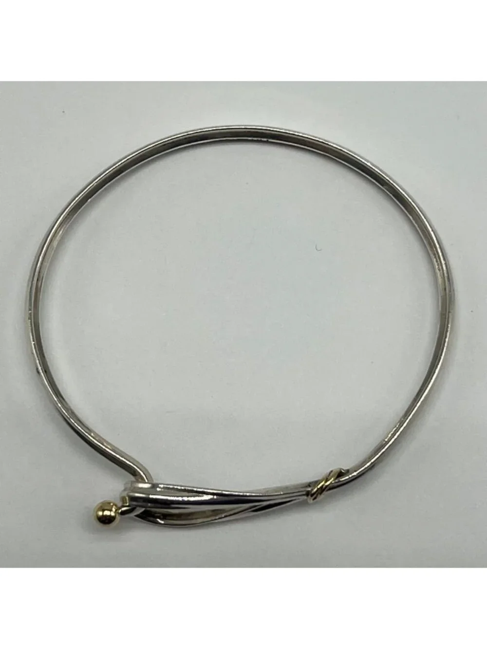 Tiffany & Co Hook and Eye Bangle Silver YG Vintage Bracelet